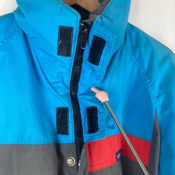 VTG Powderhorn Goose Down Jacket Mens M Blue Gray Colorblock Mountains Snow USA - Picture 4 of 16